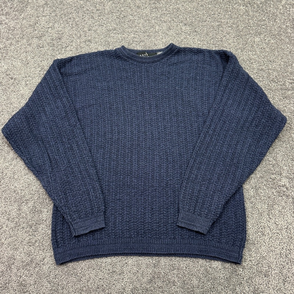 Vtg Consensus Sportswear Sweater Mens Large Blue Long Sleeve Crewneck Knit City